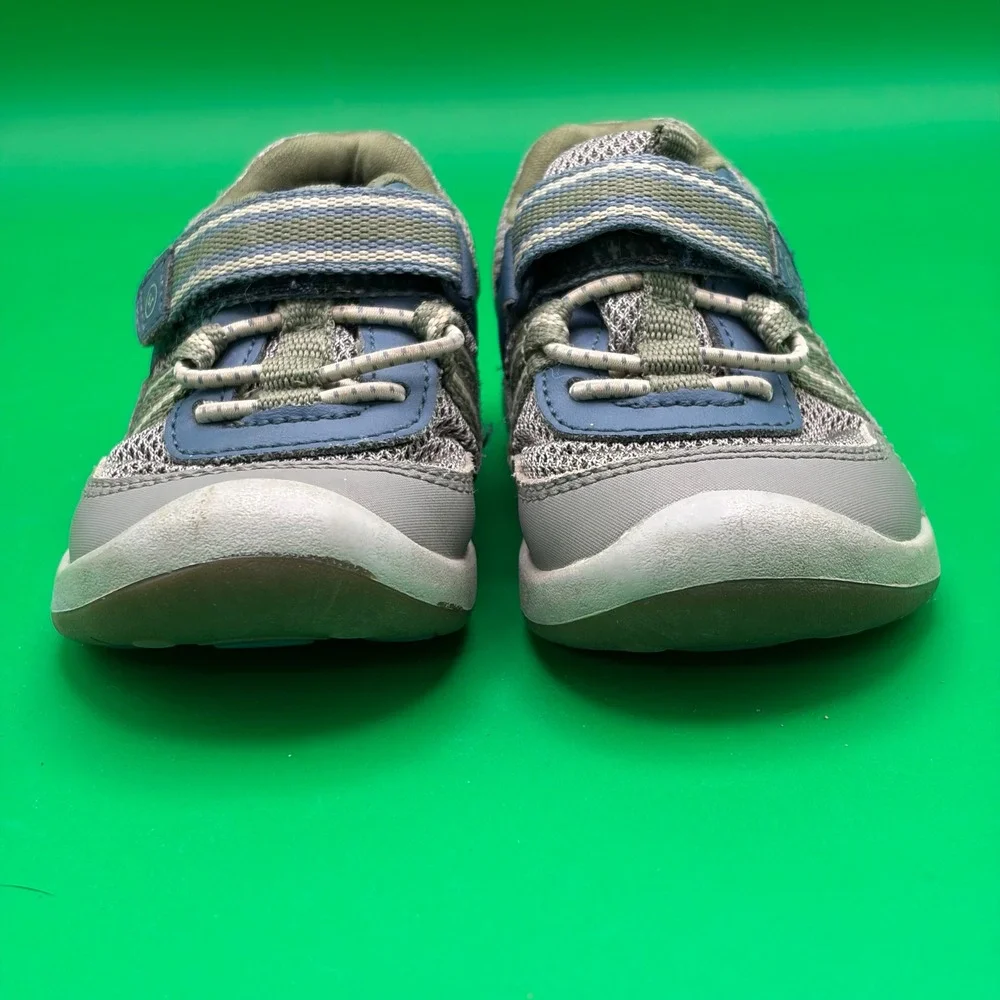 Stride Rite SRT Jasper Toddler Sneakers Boys 5M Blue/Gray Washable Walking Shoes